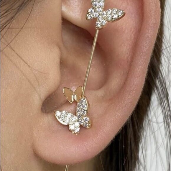 1 Piece Rhinestone Butterfly Ear Decoration - Picture 1 of 3